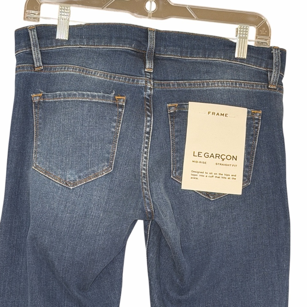 NWT FRAME Le Garçon Cropped Boyfriend Azure Jeans Denim Size 25 - Picture 5 of 11